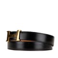 Miniatyrbillede 2 af 9: Pre-owned Hermès Leather Constance H Reversible Belt Black