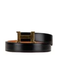 Miniatyrbillede 1 af 9: Pre-owned Hermès Leather Constance H Reversible Belt Black