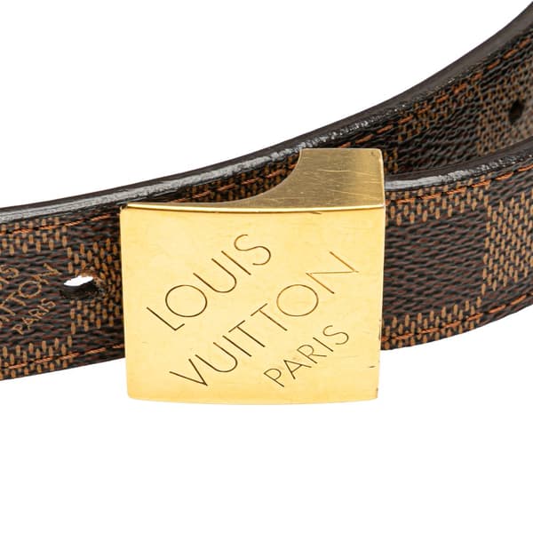 Pre-owned Louis Vuitton Damier Ebene Ceinture Belt Brown