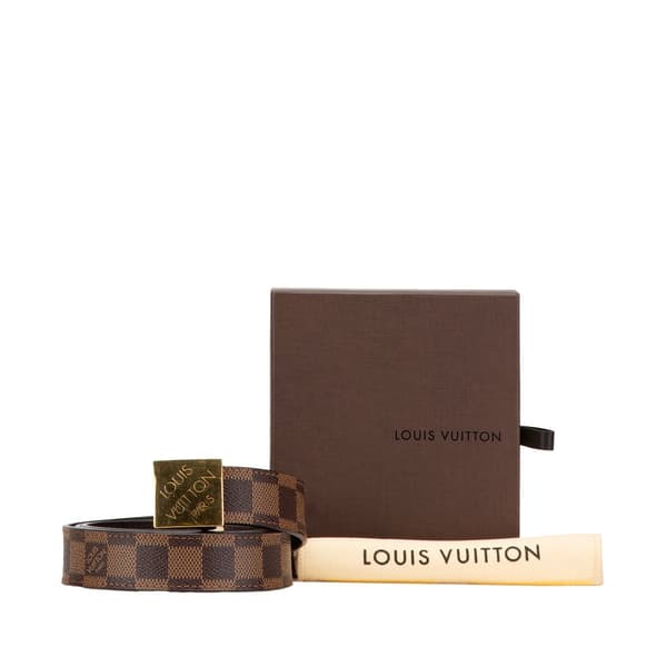 Pre-owned Louis Vuitton Damier Ebene Ceinture Belt Brown