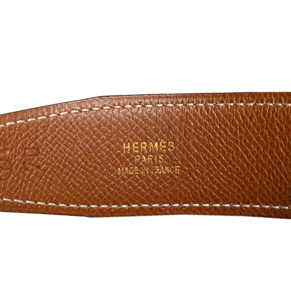 Pre-owned Hermès Leather Constance H Reversible Belt Black