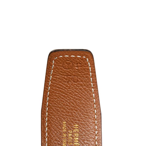 Pre-owned Hermès Leather Constance H Reversible Belt Black