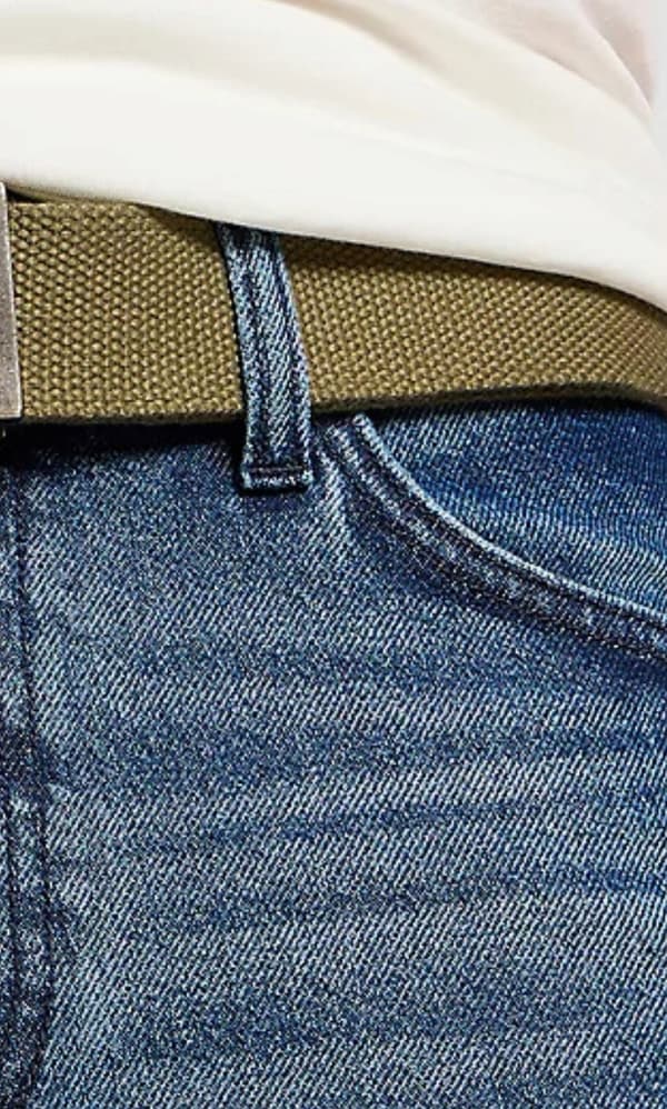Lee WEBBING BELT Mercantile GRÖNT BÄLTE MED HELT SPÄNN MED LOGOTYP Storlek 105 cm