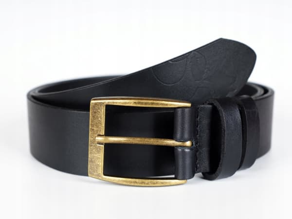 WILD JEANS HERRBÄLTE I LÄDER, SVART NARRAT LÄDER, GÅVA, Storlek 125 cm