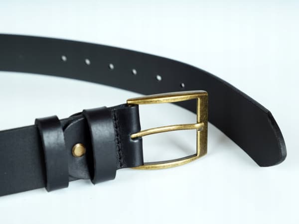 WILD JEANS HERRBÄLTE I LÄDER, SVART NARRAT LÄDER, GÅVA, Storlek 125 cm