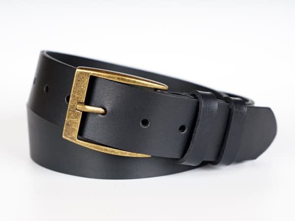WILD JEANS HERRBÄLTE I LÄDER, SVART NARRAT LÄDER, GÅVA, Storlek 105 cm