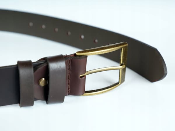 WILD JEANS HERR LÄDERBÄLTE I BRUNT NÄRVLÄDER, GÅVA Storlek 115 cm