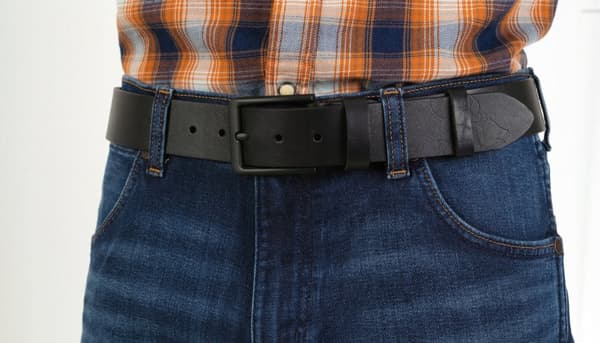 WILD JEANS HERRE LÆDERBÆLTE I SORT NARVET LÆDER GAVE Størrelse 130 cm