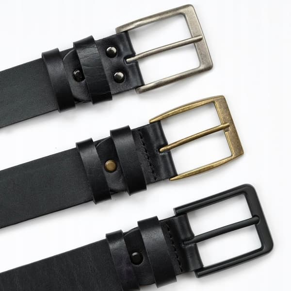 WILD JEANS HERRBÄLTE I LÄDER, SVART NARRAT LÄDER, GÅVA, Storlek 105 cm