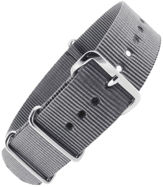 Nylon urrem grå vævning - 18 mm