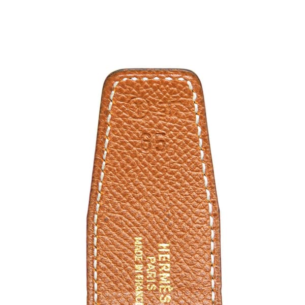 Pre-owned Hermès Box Calf Constance H Reversible Belt Black
