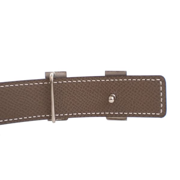 Pre-owned Hermès Epsom and Swift Constance H Reversible Belt Black