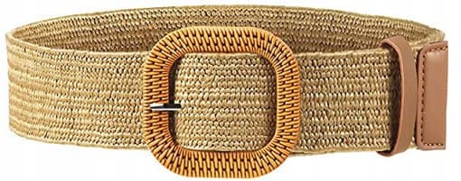 KLÄNNING Bälte Bred Resår MATERIAL Dekorativ FLÄTAD Beige