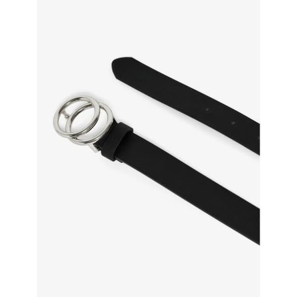 Bälte - Endast - Rasmi - Imiterat läder - 95 cm - Svart / Blank silverspänne