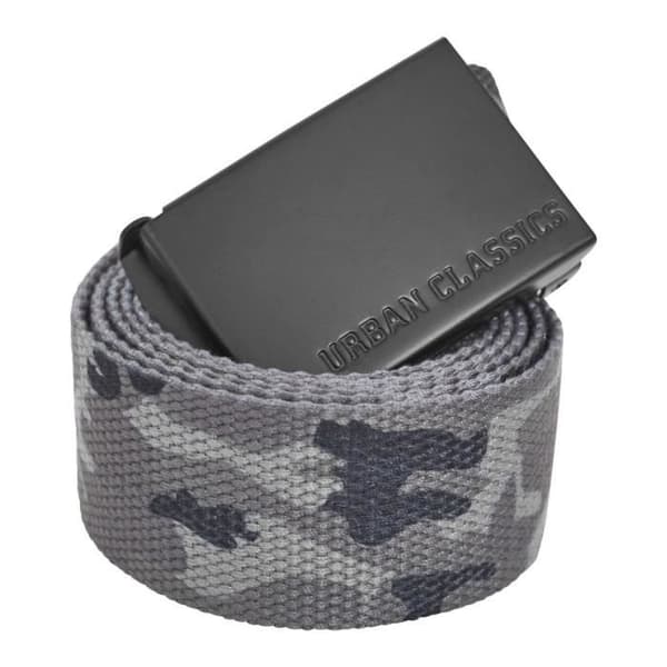 Bälte - Urban Classics - CANVAS - 120cm justerbar - 3,7cm bred - Grå camo