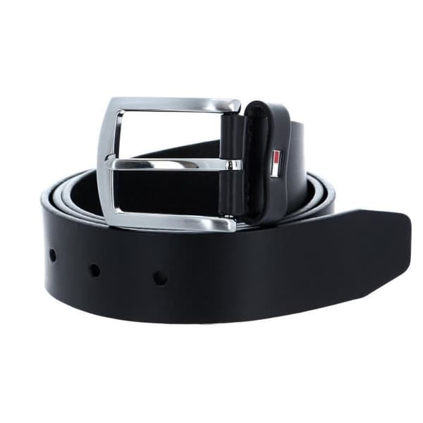 Bälte - TOMMY HILFIGER - New Denton - 100% läder - Bredd 3,5 cm - Svart