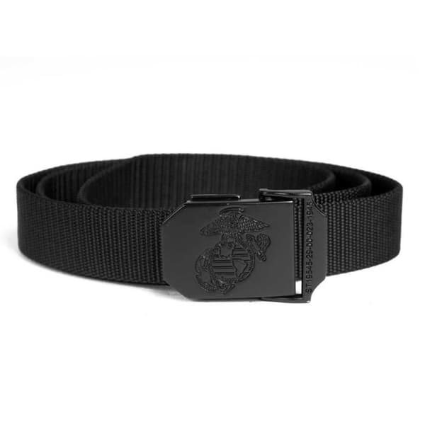 Bälte - USMC - Svart - 100 % polyester - Metallspänne - 130 cm x 3,5 cm