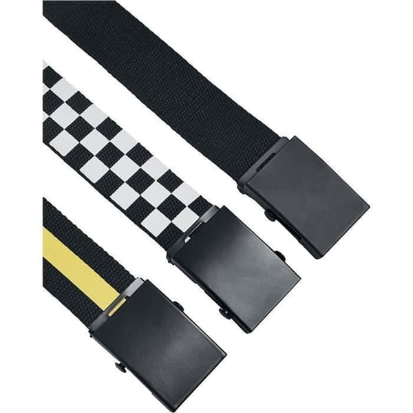 Bälten - Urban Classics - Trio - Paket med 3 - Unisex - Svart/Vit/Gul - 100% Polyester