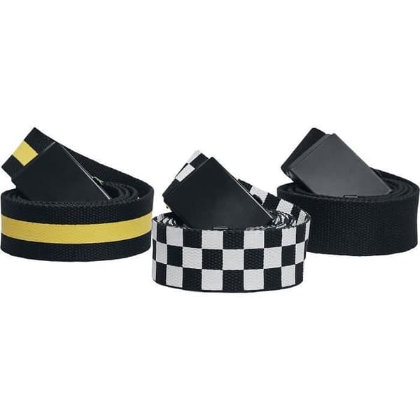 Bälten - Urban Classics - Trio - Paket med 3 - Unisex - Svart/Vit/Gul - 100% Polyester
