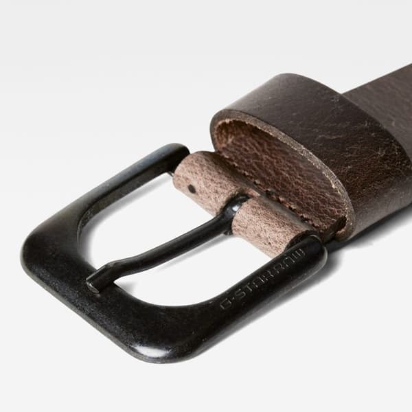Bälte - G-Star - Zed - Full grain buffelläder - Mörkbrun - 4 cm bred