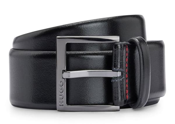 Bälte - HUGO - Garney Sz35 - Läder av nötkreatur - Svart - Bredd 3,5 cm