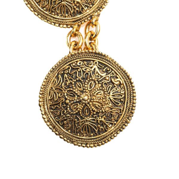 Pre-owned Chanel Gold Plated Coin Medallion Belt Gold