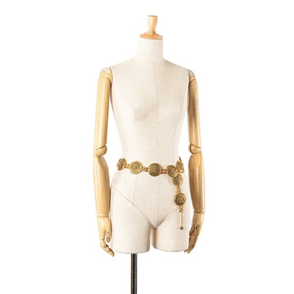 Pre-owned Chanel Gold Plated Coin Medallion Belt Gold