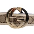 Miniatyrbillede 4 af 8: Pre-owned Gucci GG Canvas Interlocking G Belt Brown