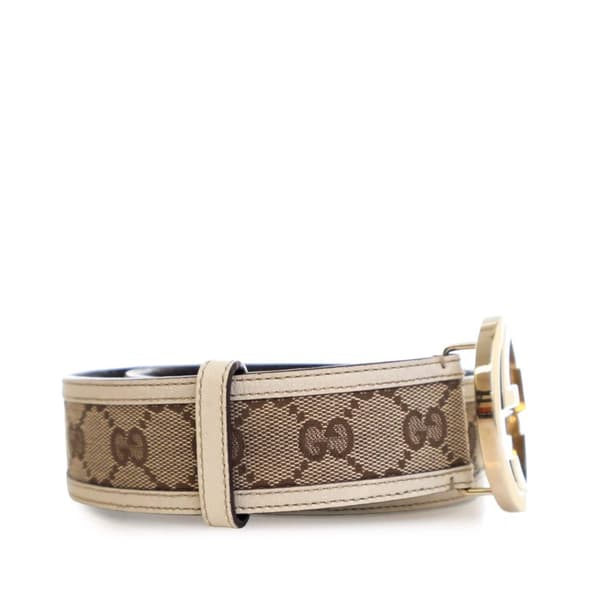 Pre-owned Gucci GG Canvas Interlocking G Belt Brown