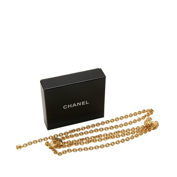 Pre-owned Chanel Gold Plated Quilted CC Triple Chain Belt Gold