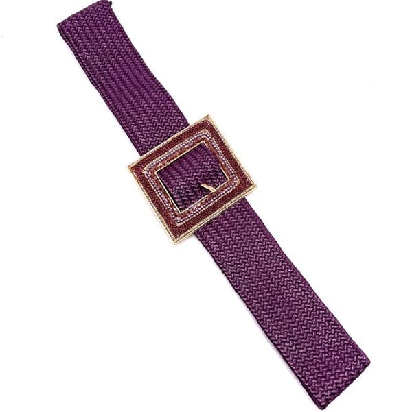 Elastic belt with rhinestones