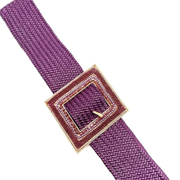 Elastic belt with rhinestones