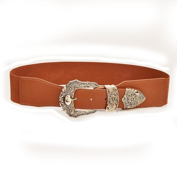Elastic belt with metal buckle
