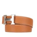 Miniatyrbillede 2 af 7: Pre-owned Hermès Togo and Box Calf Constance H Reversible Belt Brown