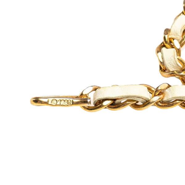 Pre-owned Chanel Gold Plated Medallion Leather Woven Chain Belt Gold