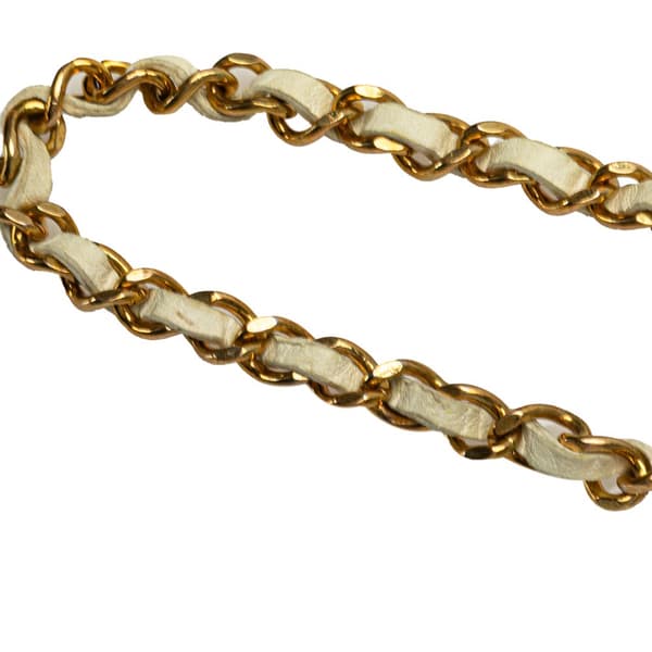 Pre-owned Chanel Gold Plated Medallion Leather Woven Chain Belt Gold