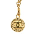 Miniatyrbild 2 av 6: Pre-owned Chanel Gold Plated Medallion Leather Woven Chain Belt Gold