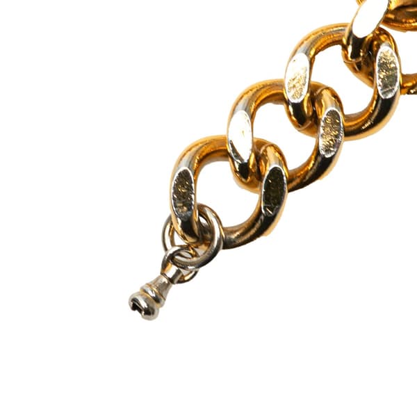 Pre-owned Chanel Gold Plated Logo Plate Chain Belt Gold