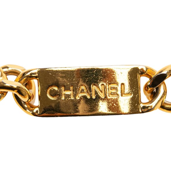 Pre-owned Chanel Gold Plated Logo Plate Chain Belt Gold