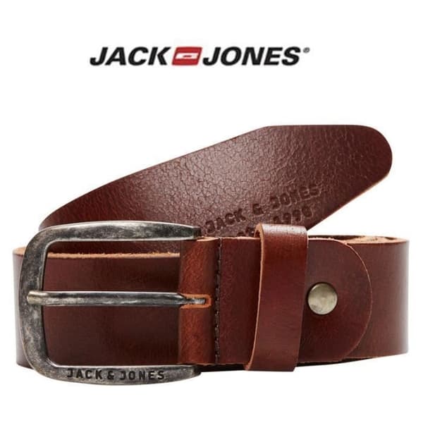 Bälte - Jack and Jones - Mörkbrun - Robust läder - Metalspänne - Klassisk stil