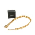 Miniatyrbild 6 av 6: Pre-owned Chanel Wide Gold Plated Square Hammered Chain Belt Gold