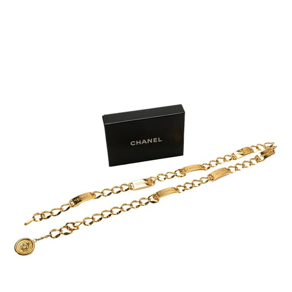Pre-owned Chanel Gold Plated Medallion Chain Belt Gold