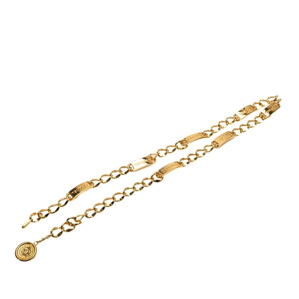 Pre-owned Chanel Gold Plated Medallion Chain Belt Gold