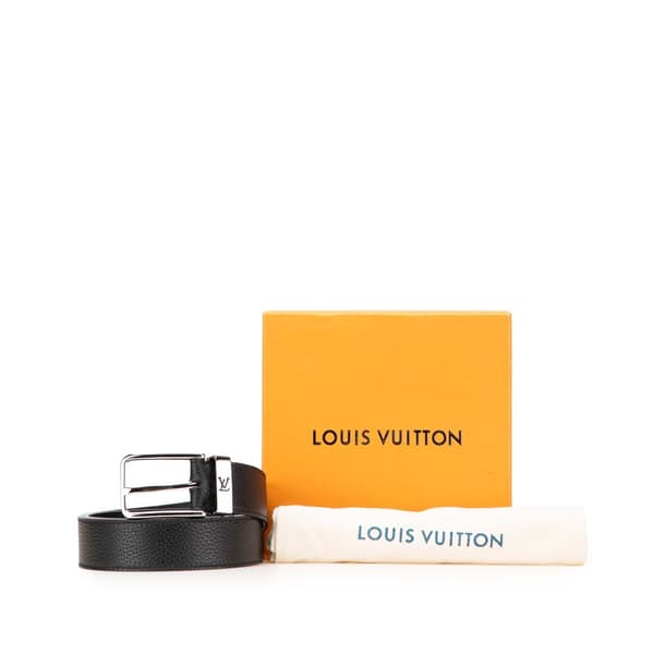 Pre-owned Louis Vuitton Leather Pont Neuf Belt Black
