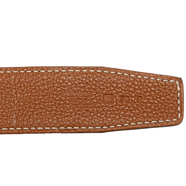 Pre-owned Hermès Leather Constance H Reversible Belt Brown