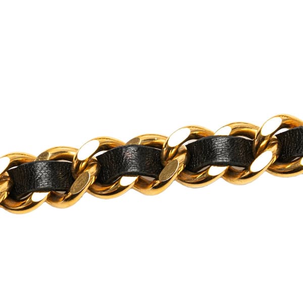 Pre-owned Chanel Gold Plated Medallion Leather Woven Chain Belt Gold