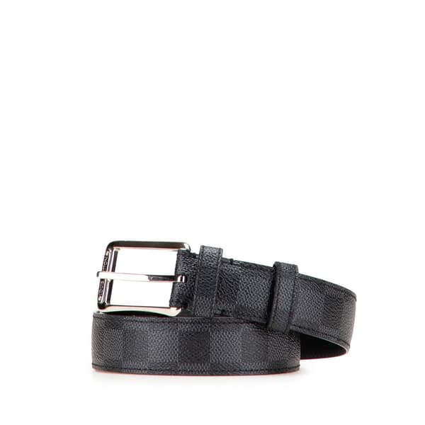 Pre-owned Louis Vuitton Damier Graphite Force Belt Gray