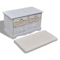 Miniatyrbillede 5 af 7: vidaXL opbevaringsbænk 62x33x42 cm kejsertræ hvid