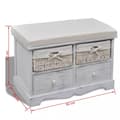 Miniatyrbillede 7 af 7: vidaXL opbevaringsbænk 62x33x42 cm kejsertræ hvid