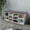 Miniatyrbild 6 av 7: vidaXL Skobänk med 10 hyllfack vit